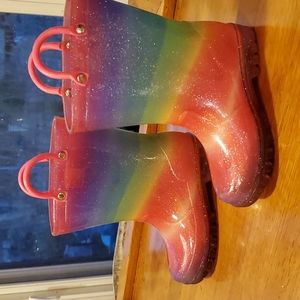 Kids sparlking rainbow rainboots size 10 toddlers